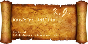 Kazári Júlia névjegykártya