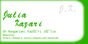 julia kazari business card